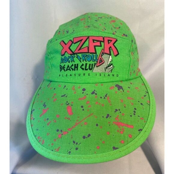 VTG 90s Walt Disney World Pleasure Island XZFR Rock Roll Beach Club Hat O/S - Picture 1 of 6